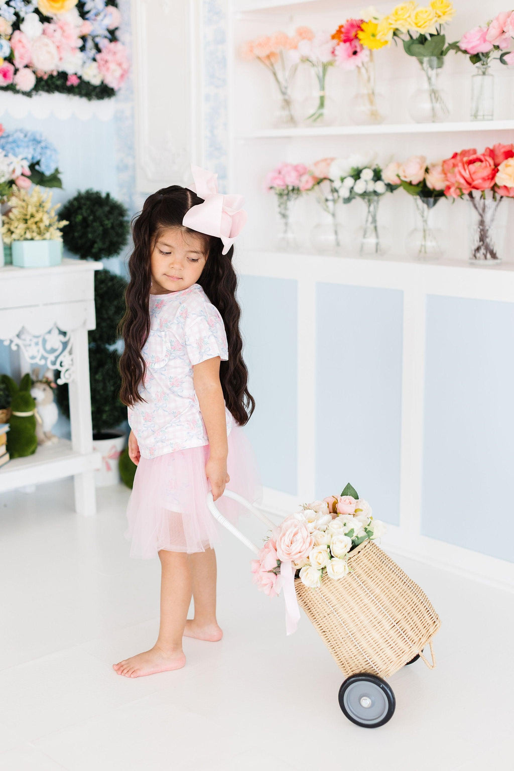 Mila & Rose ® Ribbons & Roses Ruffle Pocket Tee — back view