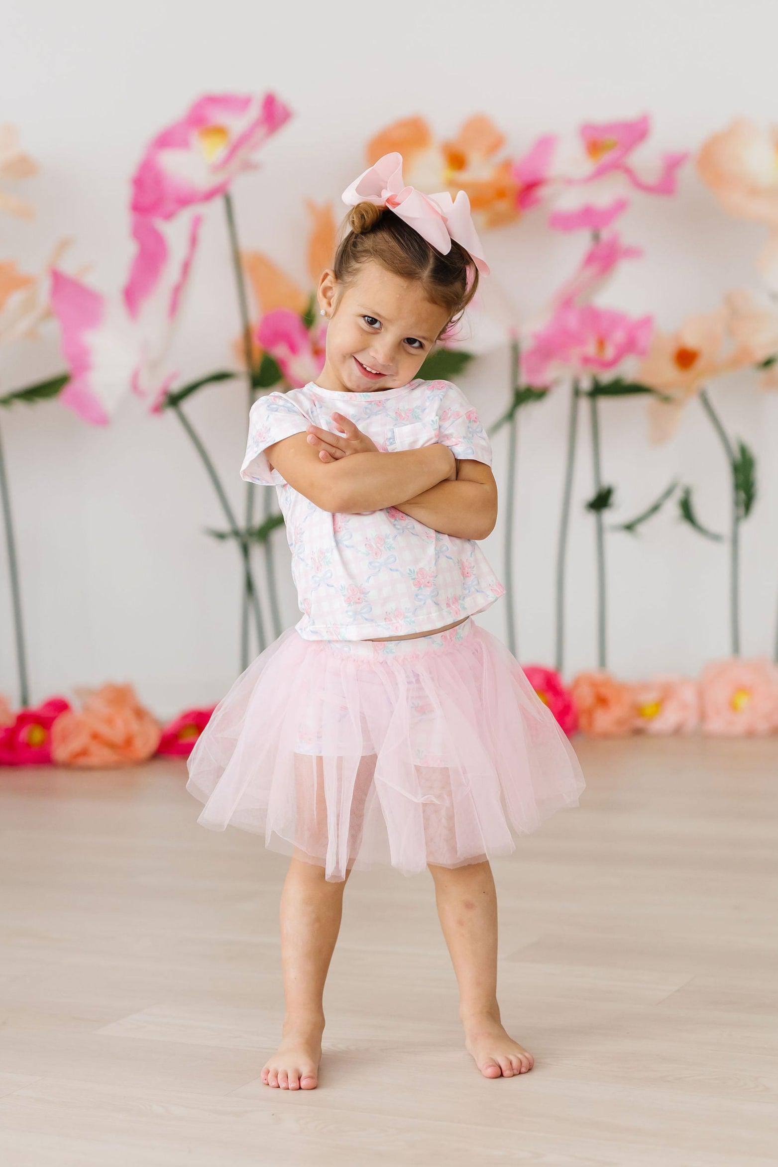 Mila & Rose ® Ribbons & Roses Ruffle Pocket Tee — alternative angle