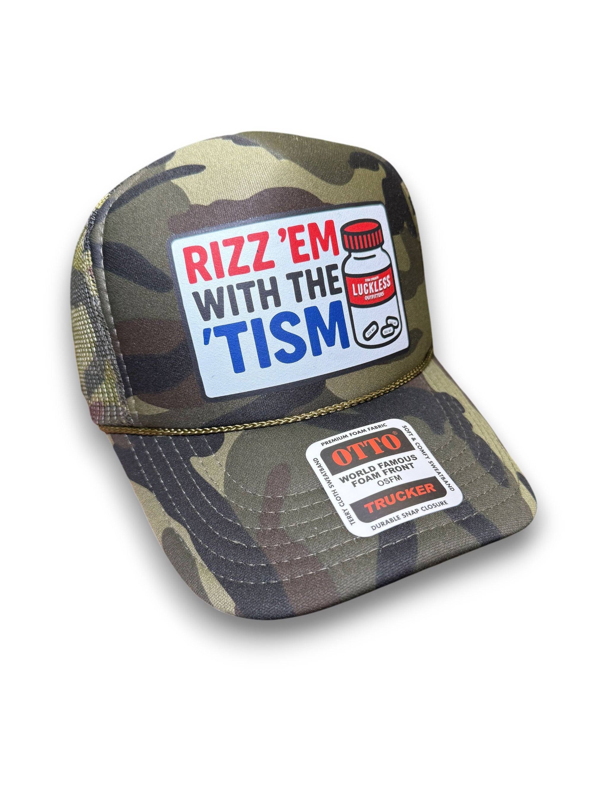 Luckless Outfitters Rizz 'Em With The 'Tism | Funny Trucker Hat — lifestyle context