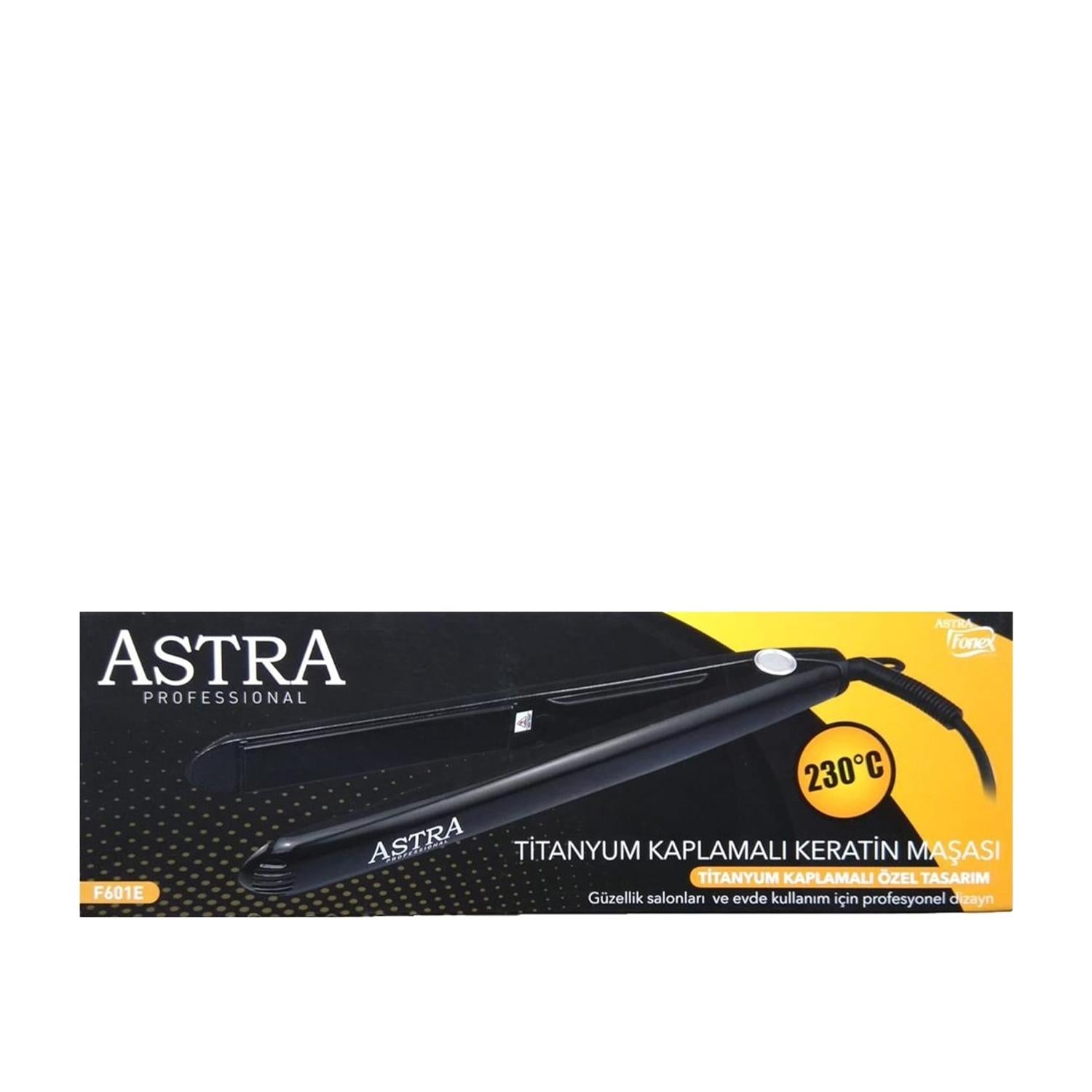 Astra Professional F601E Tourmaline Ceramic Hair Straightening Brush - Keratin Infusion, Advanced Temperature Control