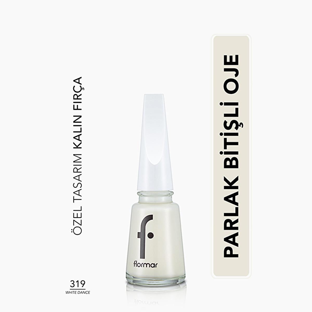 Flormar High Pigment White Nail Polish: Long Lasting, Chip Resistant, Glossy Finish & Enriched with Minerals for Nail Care
