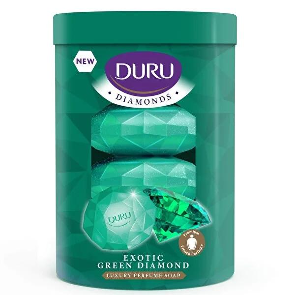Duru Diamonds Series Green Solid Soap 4x90g - Effective Cleansing, Long-Lasting, Unique Packaging