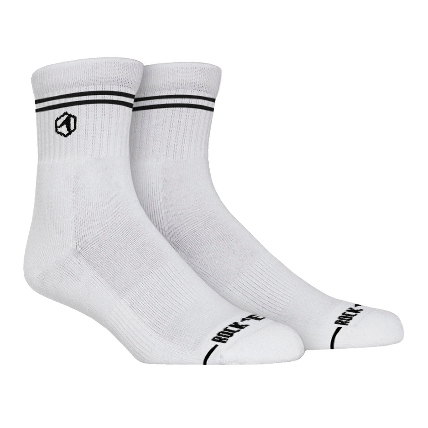 Rock 'Em Socks Rock 'Em Socks Cotton Casuals - White (Quarter) — main product shot