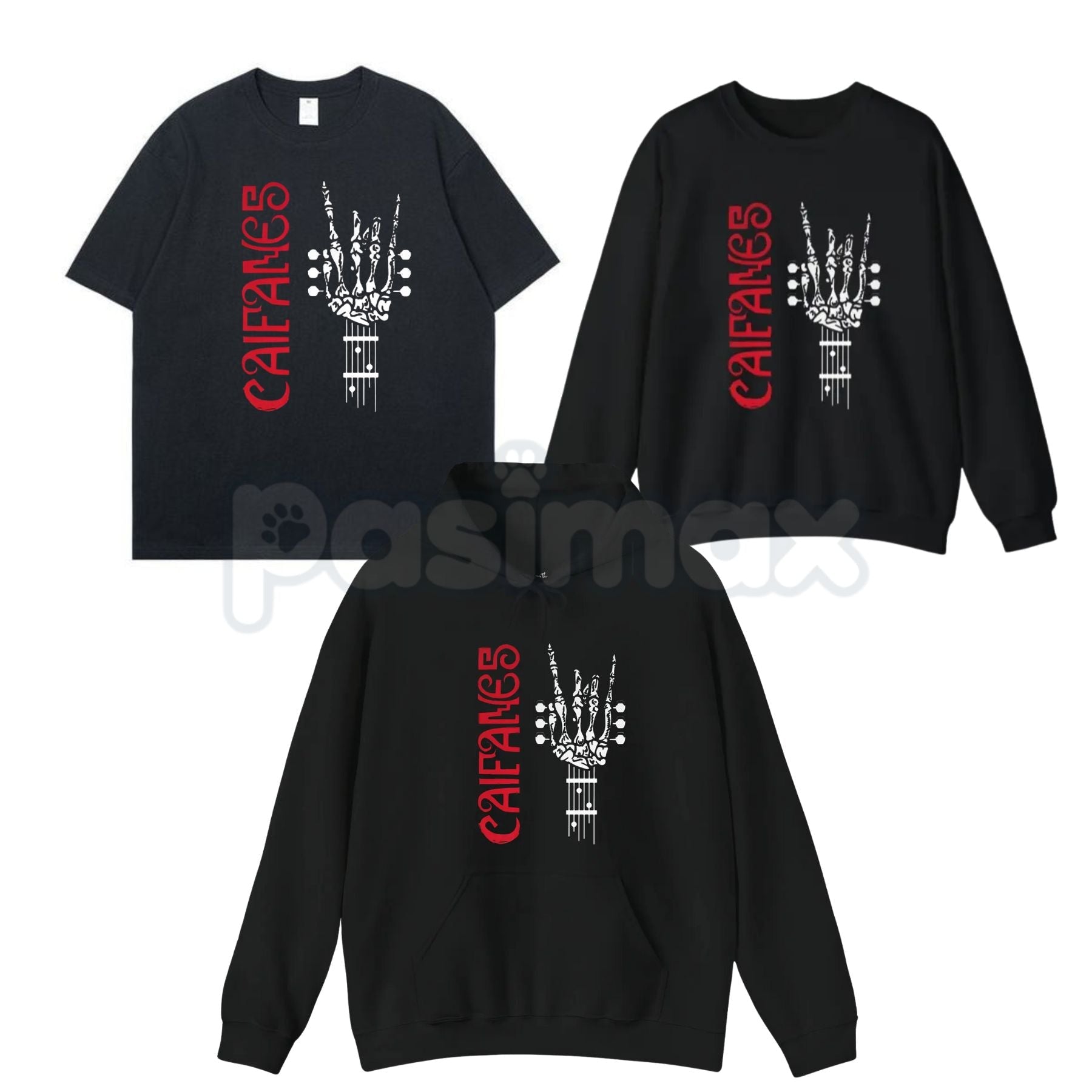 Pasimax Rock The Silence Caifanes Group – Skull Print Graphic Tee, Retro Rock Hoodie & Sweatshirt — main product shot