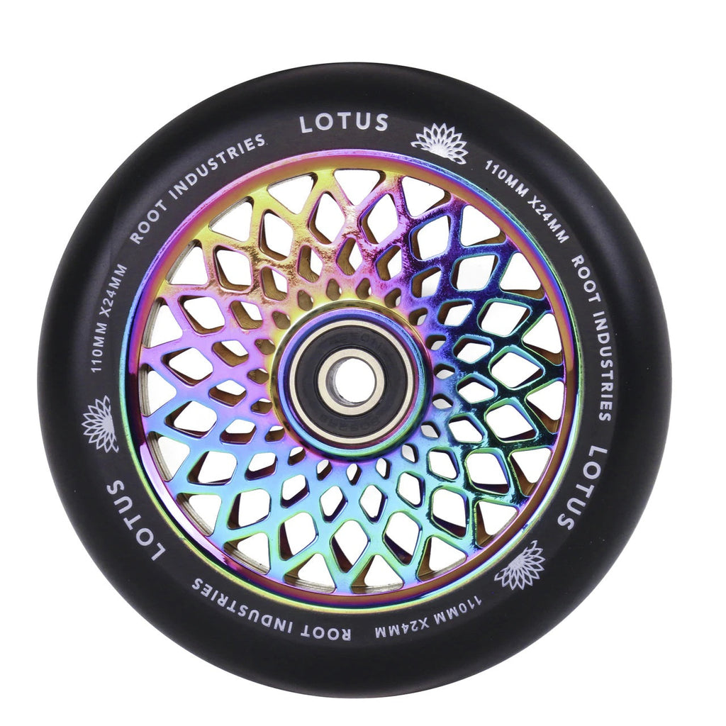 Root Industries 110mm X 24mm Lotus Wheels - Black/Rocket Fuel (Pair) by Skates USA