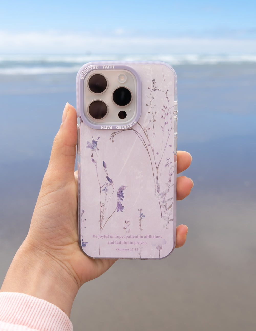 Elevated Faith Romans 12:12 Phone Case — construction detail