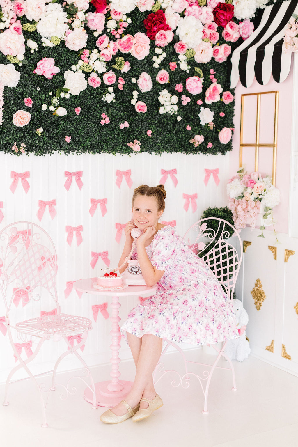 Mila & Rose ® Rose Garden Smocked Ruffle Dress — detail close-up