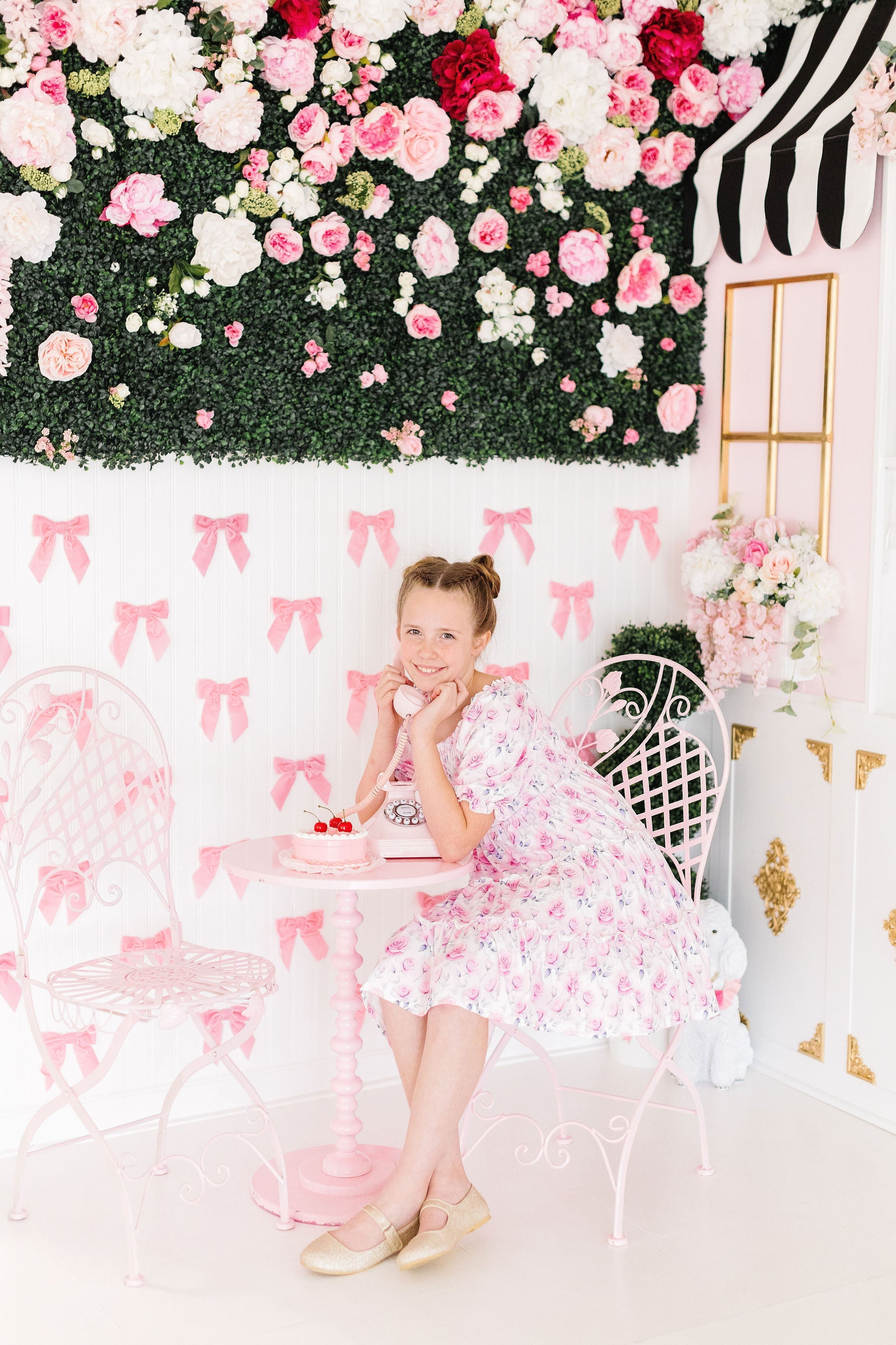 Mila & Rose ® Rose Garden Smocked Ruffle Dress — detail close-up