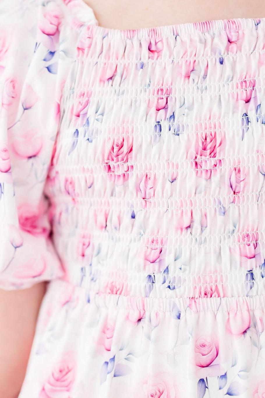 Mila & Rose ® Rose Garden Smocked Ruffle Dress — lifestyle context
