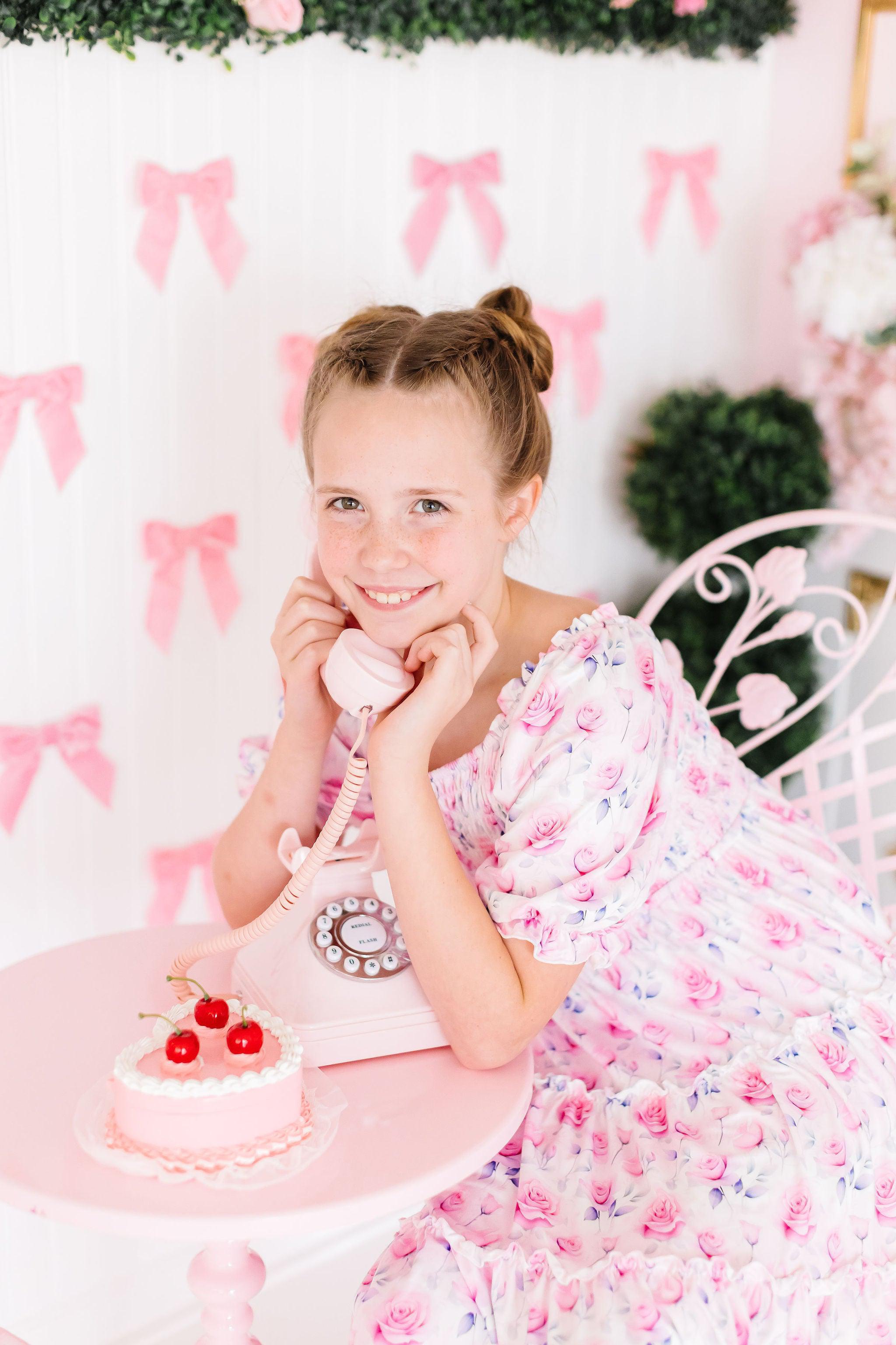 Mila & Rose ® Rose Garden Smocked Ruffle Dress — alternative angle