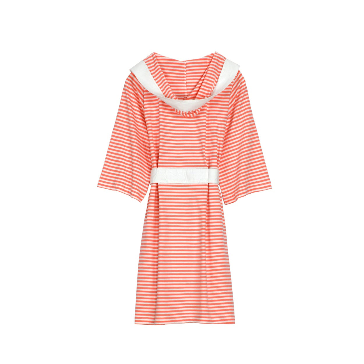 Seaside Serenity Stripe Organic Hooded Short Robe – Pure Fiber, view 13