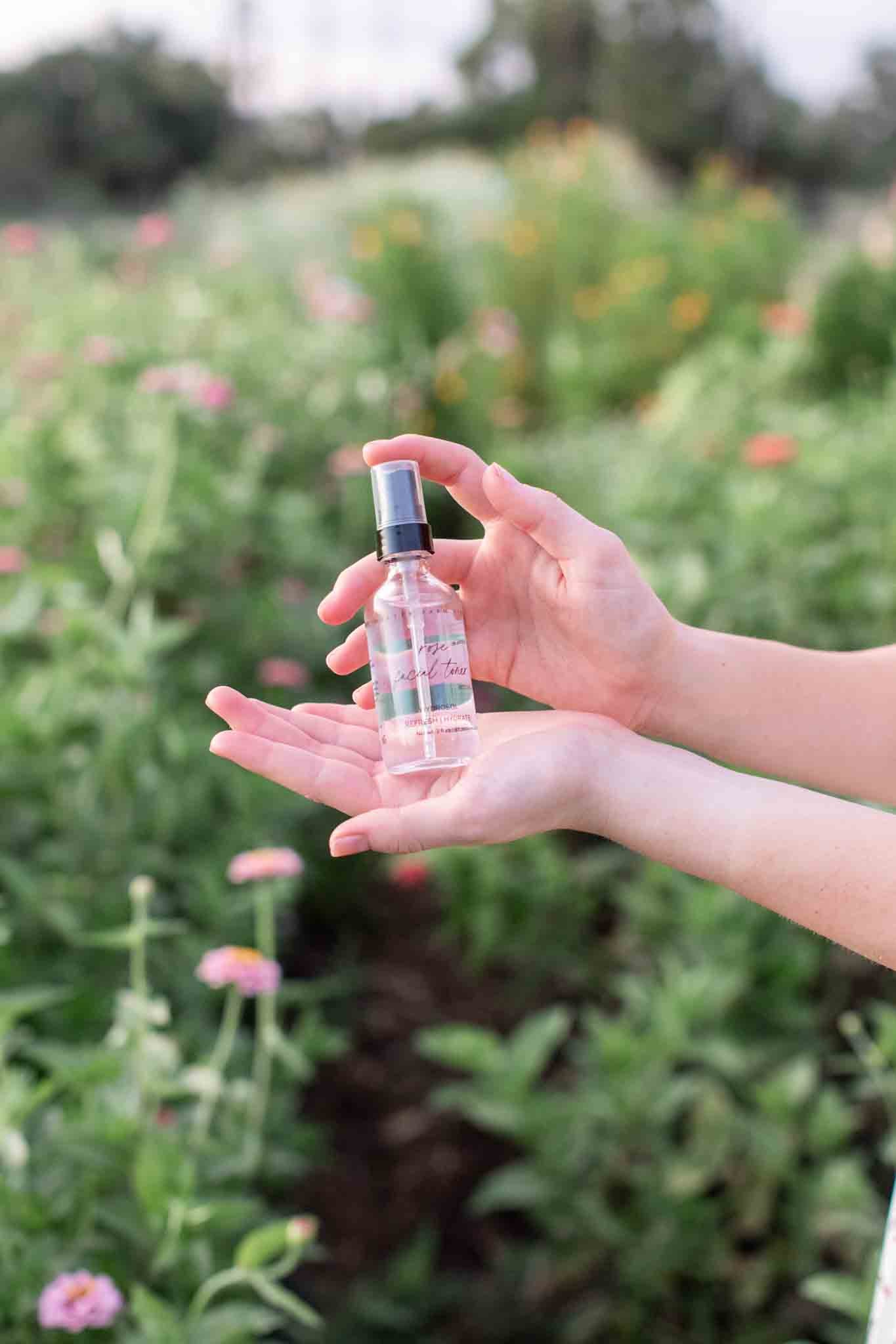 Pretty farm girl Organic Pure Rose Facial Toner — side view