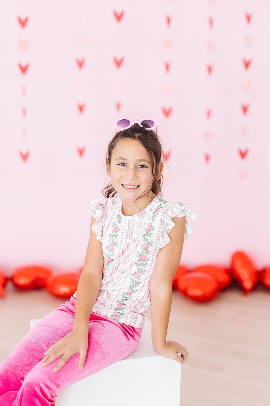 Mila & Rose ® Rosebud Bows S/S Ruffle Tee — lifestyle context