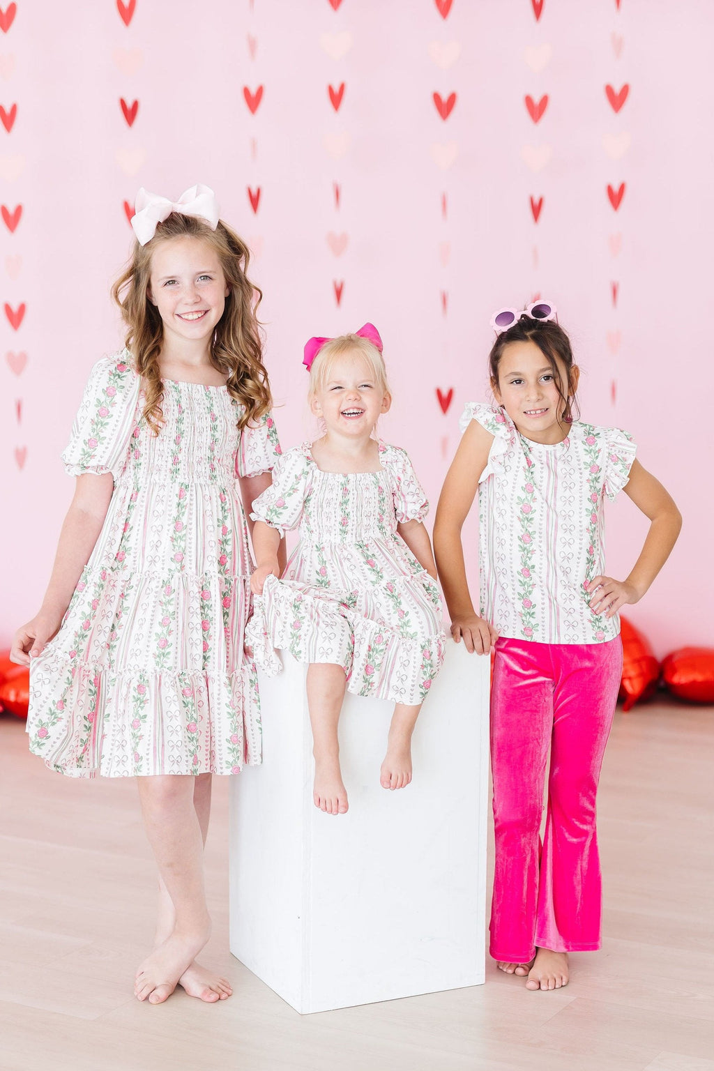 Mila & Rose ® Rosebud Bows S/S Ruffle Tee — side view