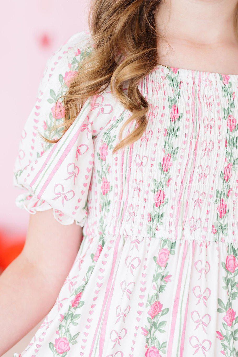 Mila & Rose ® Rosebud Bows Smocked Ruffle Dress — lifestyle context