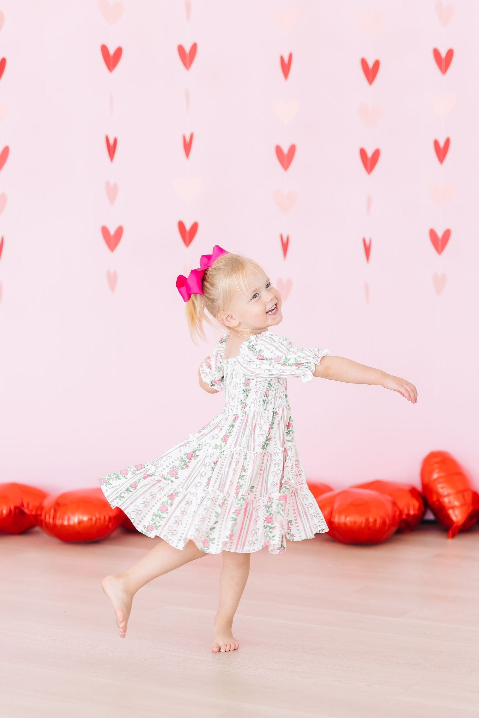 Mila & Rose ® Rosebud Bows Smocked Ruffle Dress — alternative angle