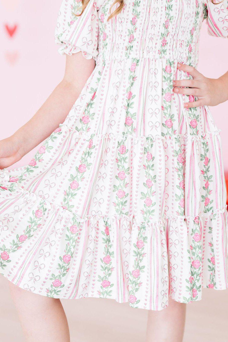 Mila & Rose ® Rosebud Bows Smocked Ruffle Dress — size reference