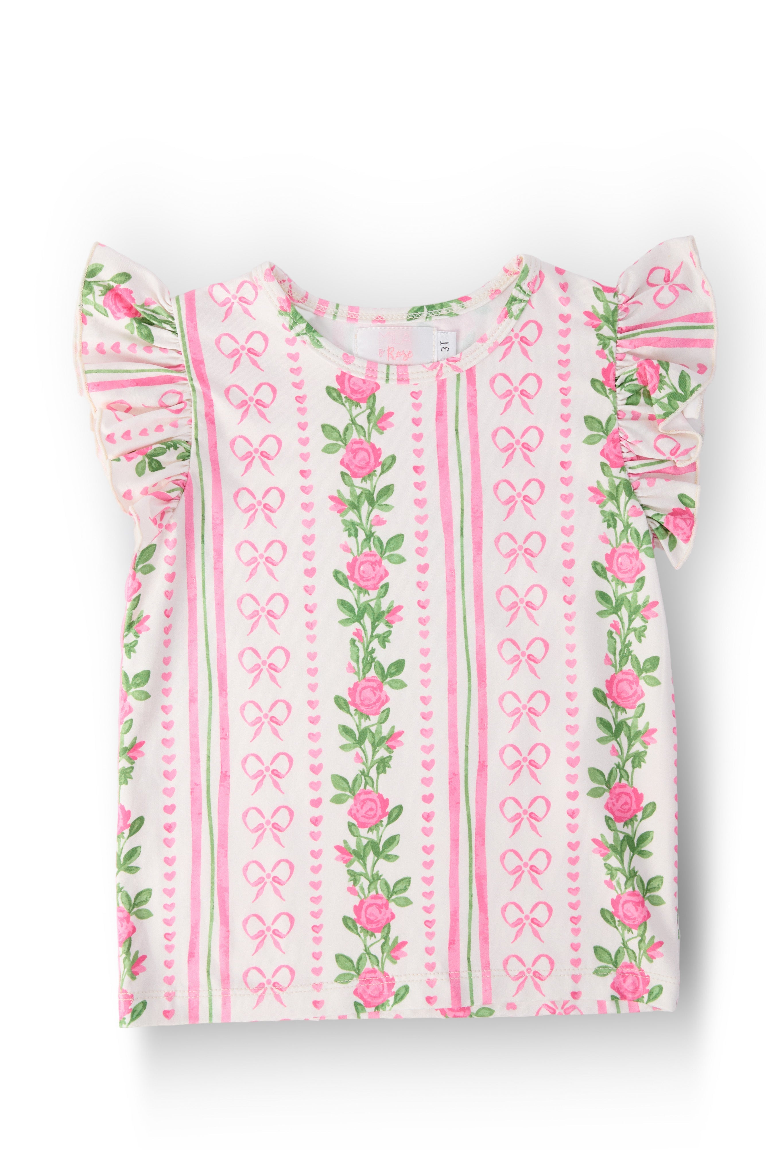 Mila & Rose ® Rosebud Bows S/S Ruffle Tee — main product shot