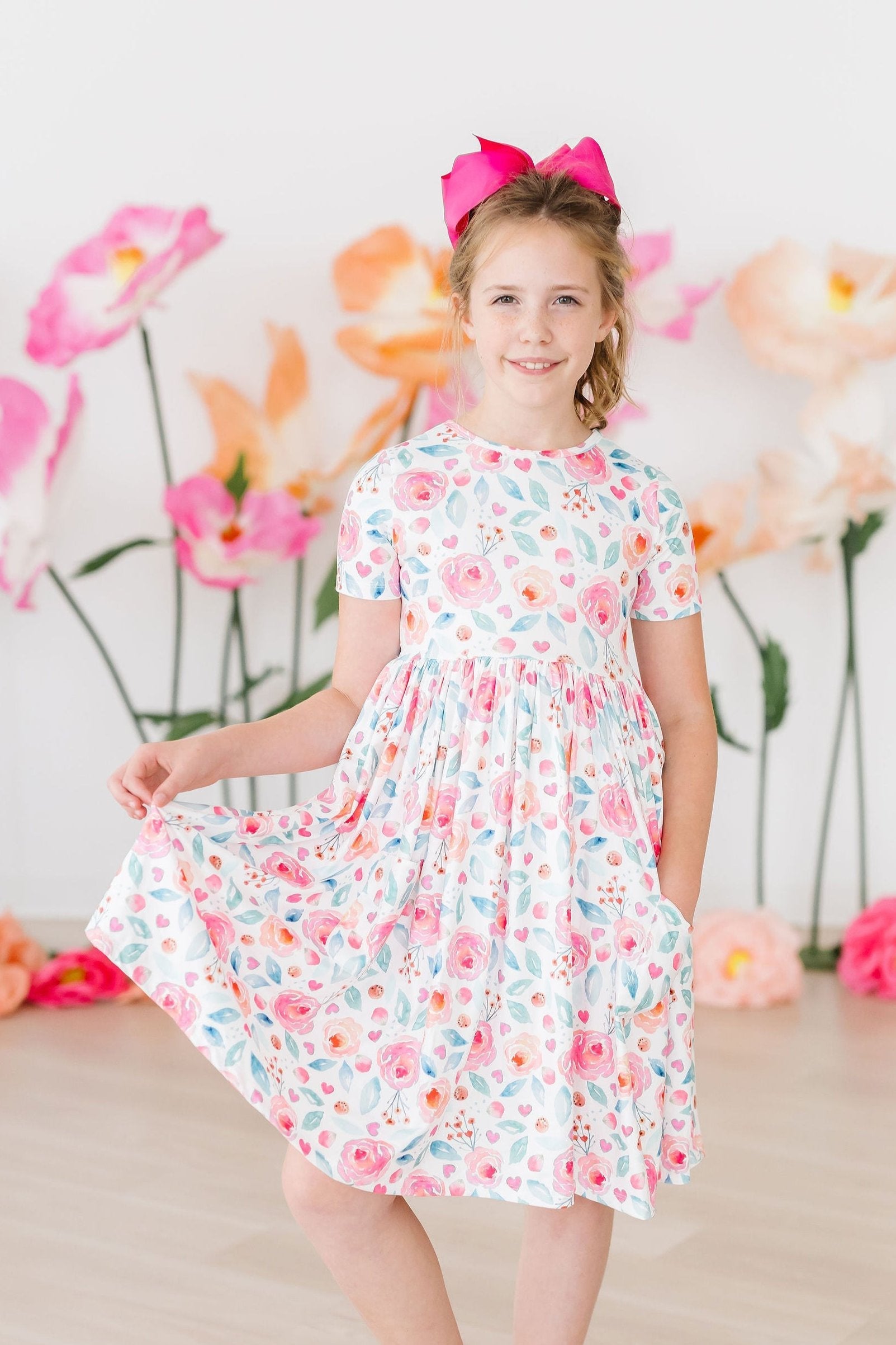 Mila & Rose ® Rosettes S/S Pocket Twirl Dress — back view