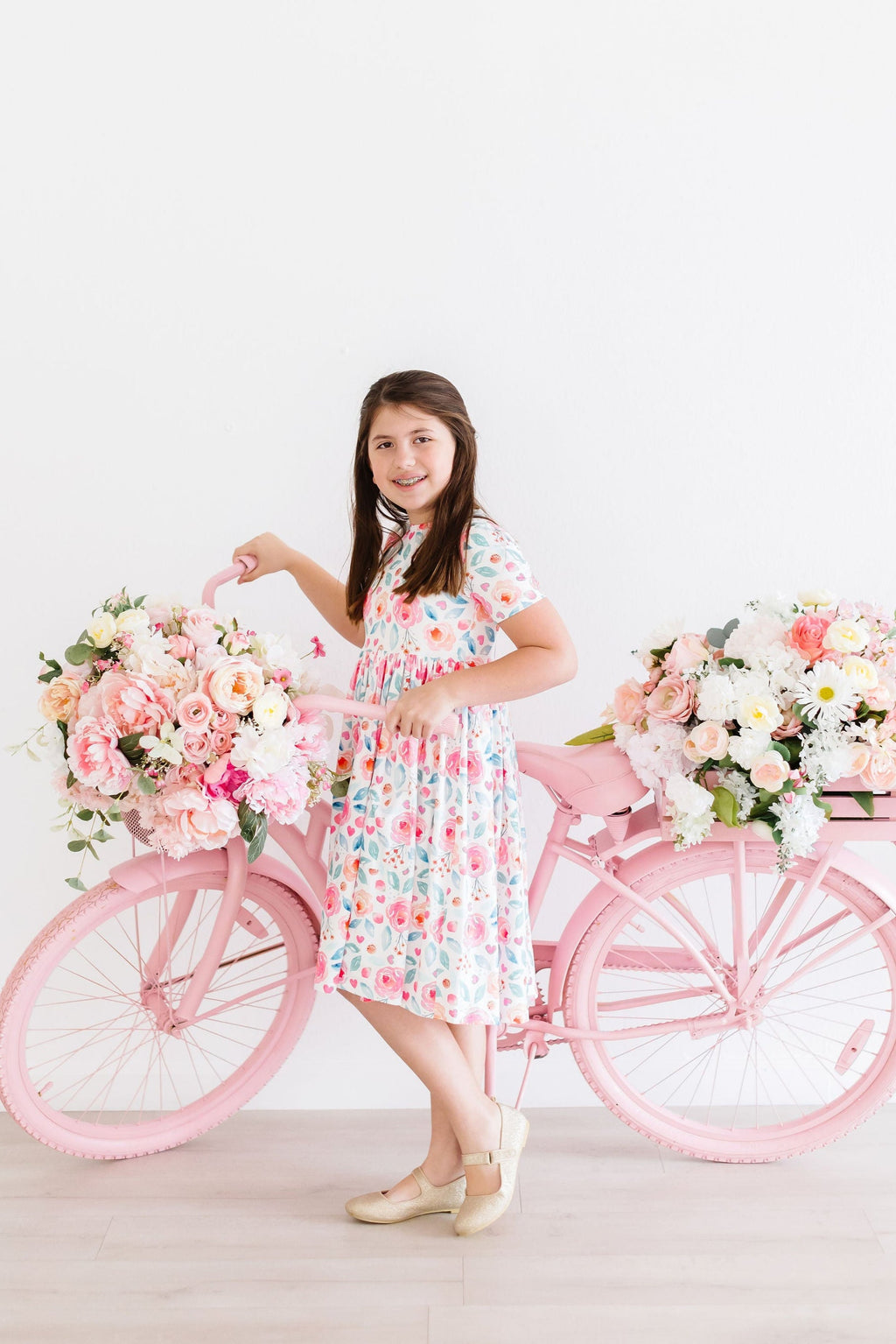 Mila & Rose ® Rosettes S/S Pocket Twirl Dress — in-use photo