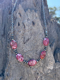 Wild Junkie Rosewood Mosaic Beaded Chain Necklace — main product shot