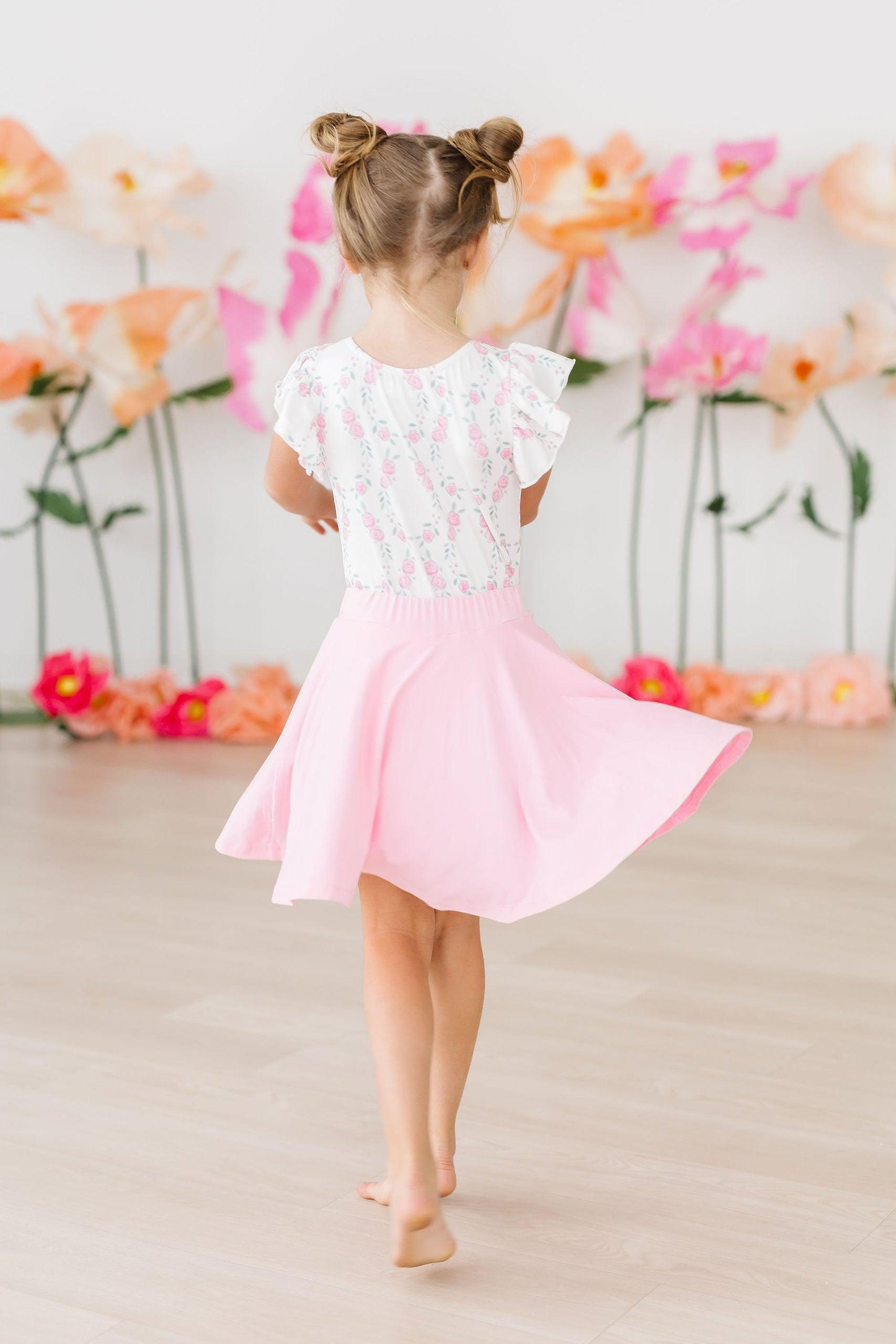 Mila & Rose ® Rosie Posie S/S Flutter Sleeve Leotard — alternative angle