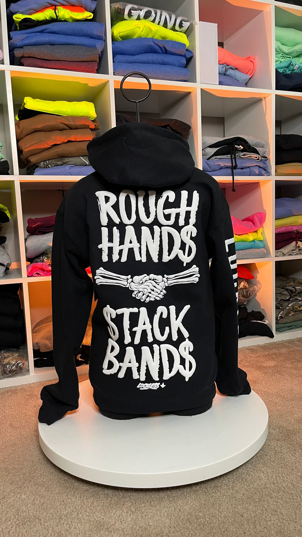 Luckless Outfitters Rough Hands Stack Bands Hoodie — alternative angle