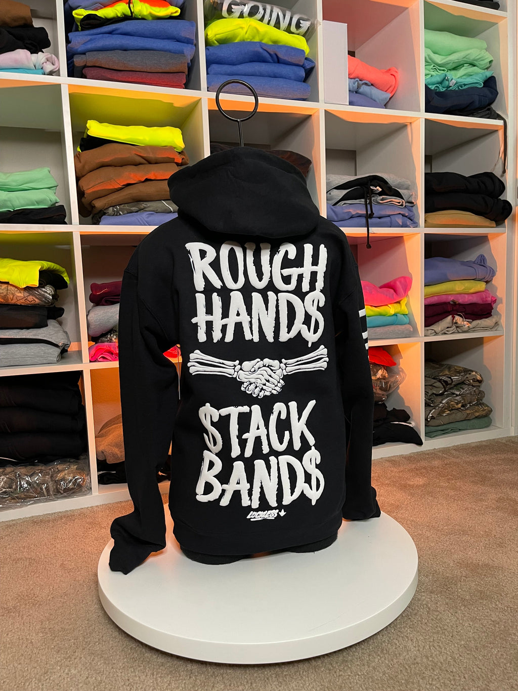 Luckless Outfitters Rough Hands Stack Bands Hoodie — back view