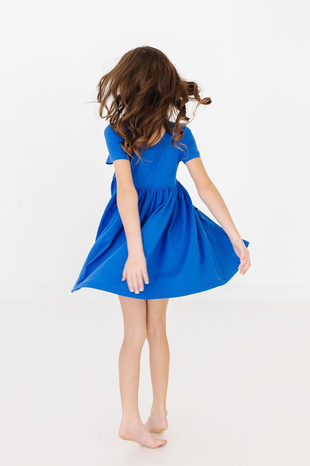 Mila & Rose ® Royal Blue S/S Pocket Twirl Dress — lifestyle context
