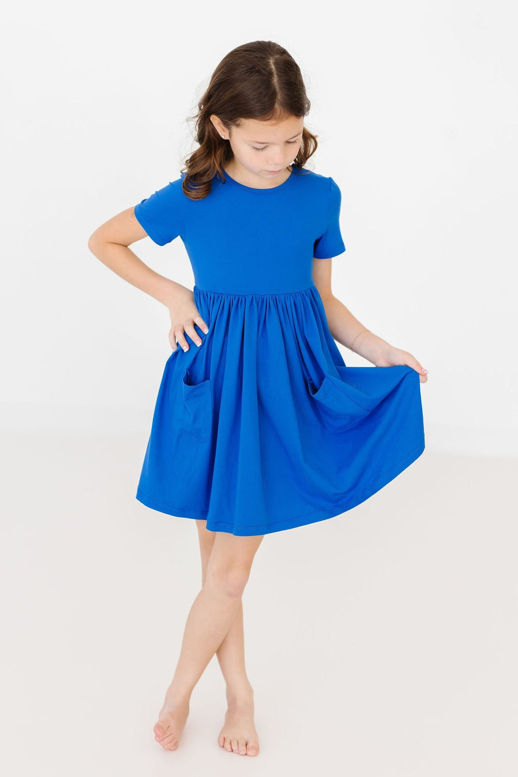 Mila & Rose ® Royal Blue S/S Pocket Twirl Dress — main product shot