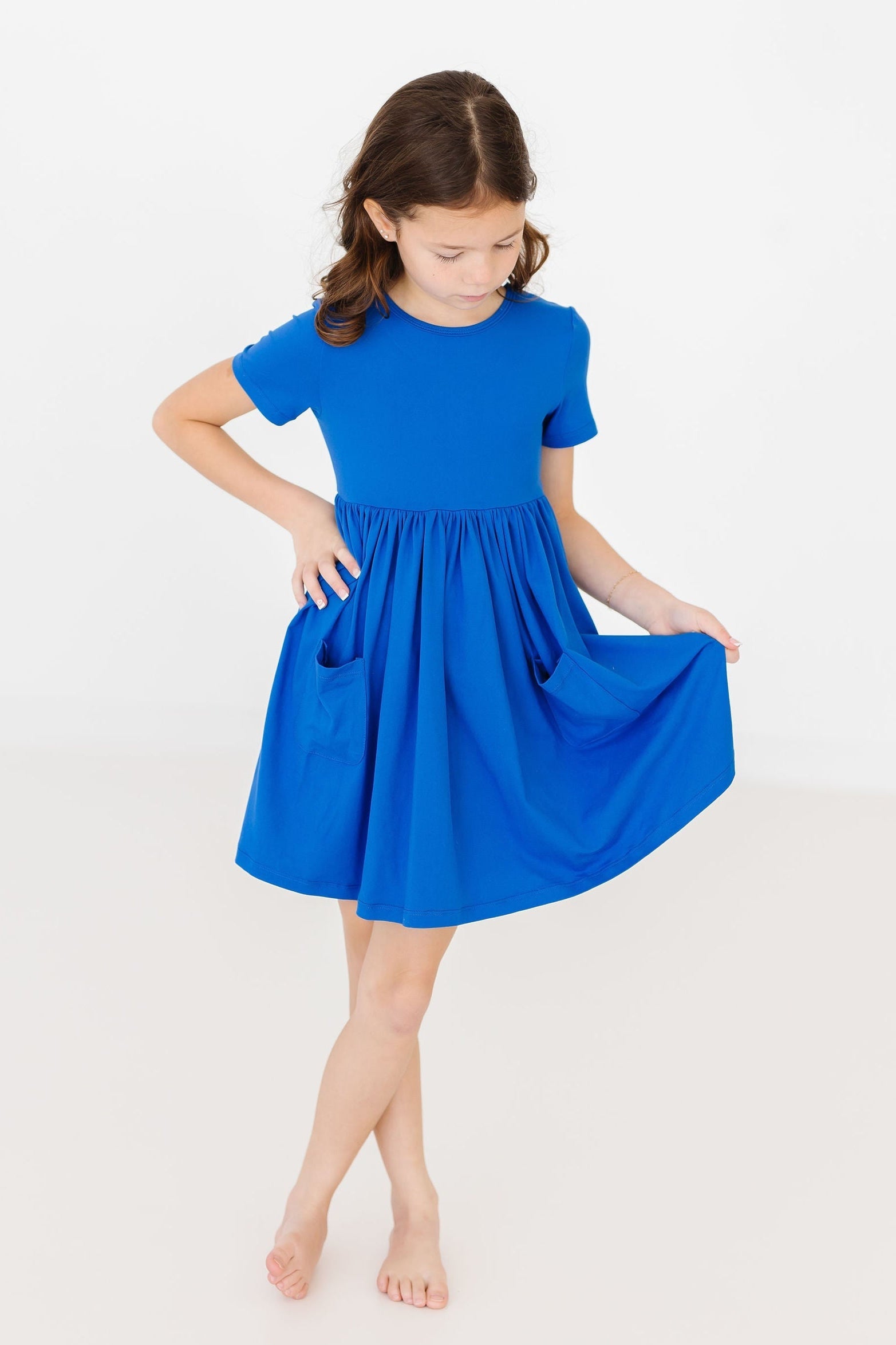 Mila & Rose ® Royal Blue S/S Pocket Twirl Dress — main product shot