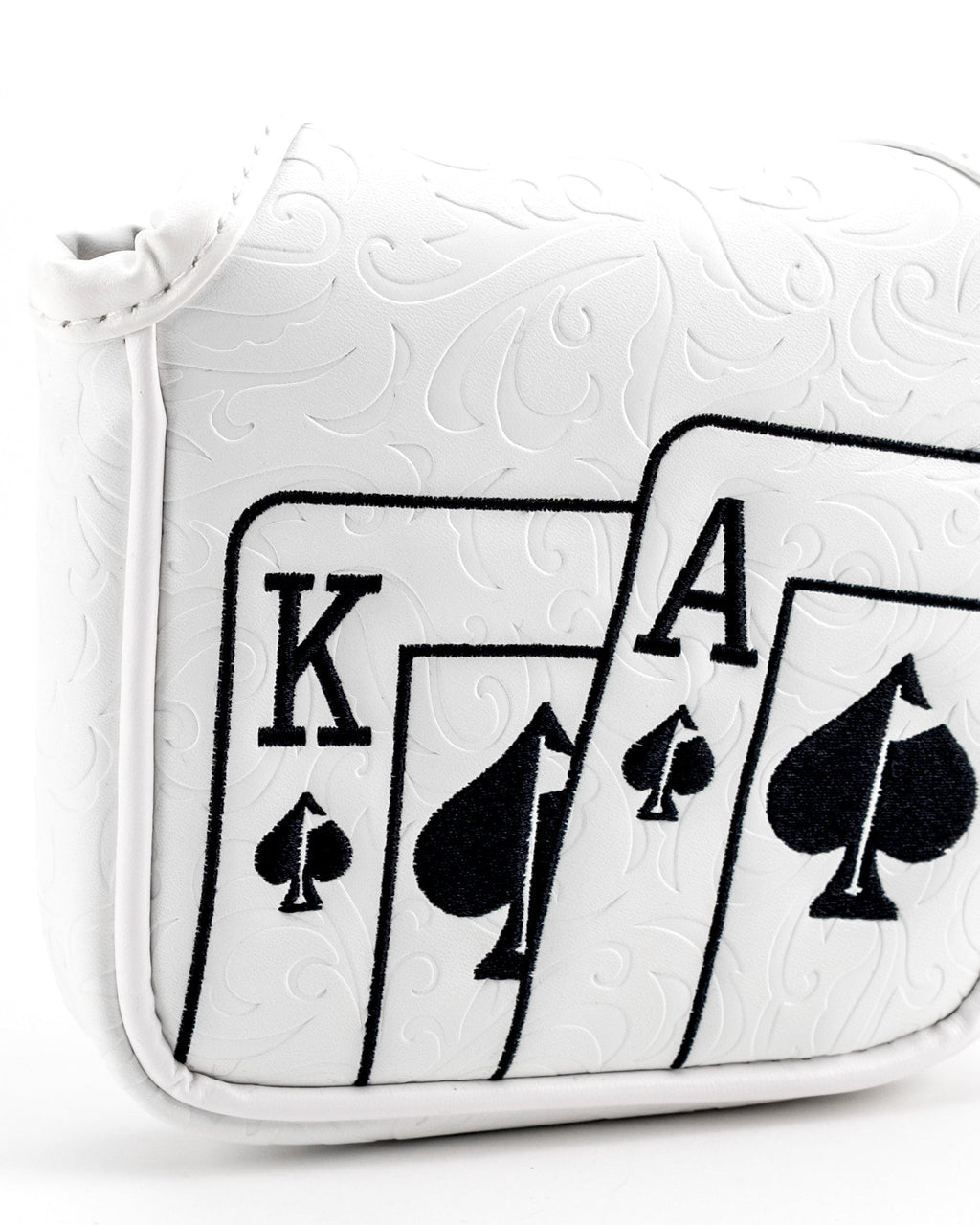 Pins and Aces White Out Ace of Spades - Mallet Putter Cover — in-use photo