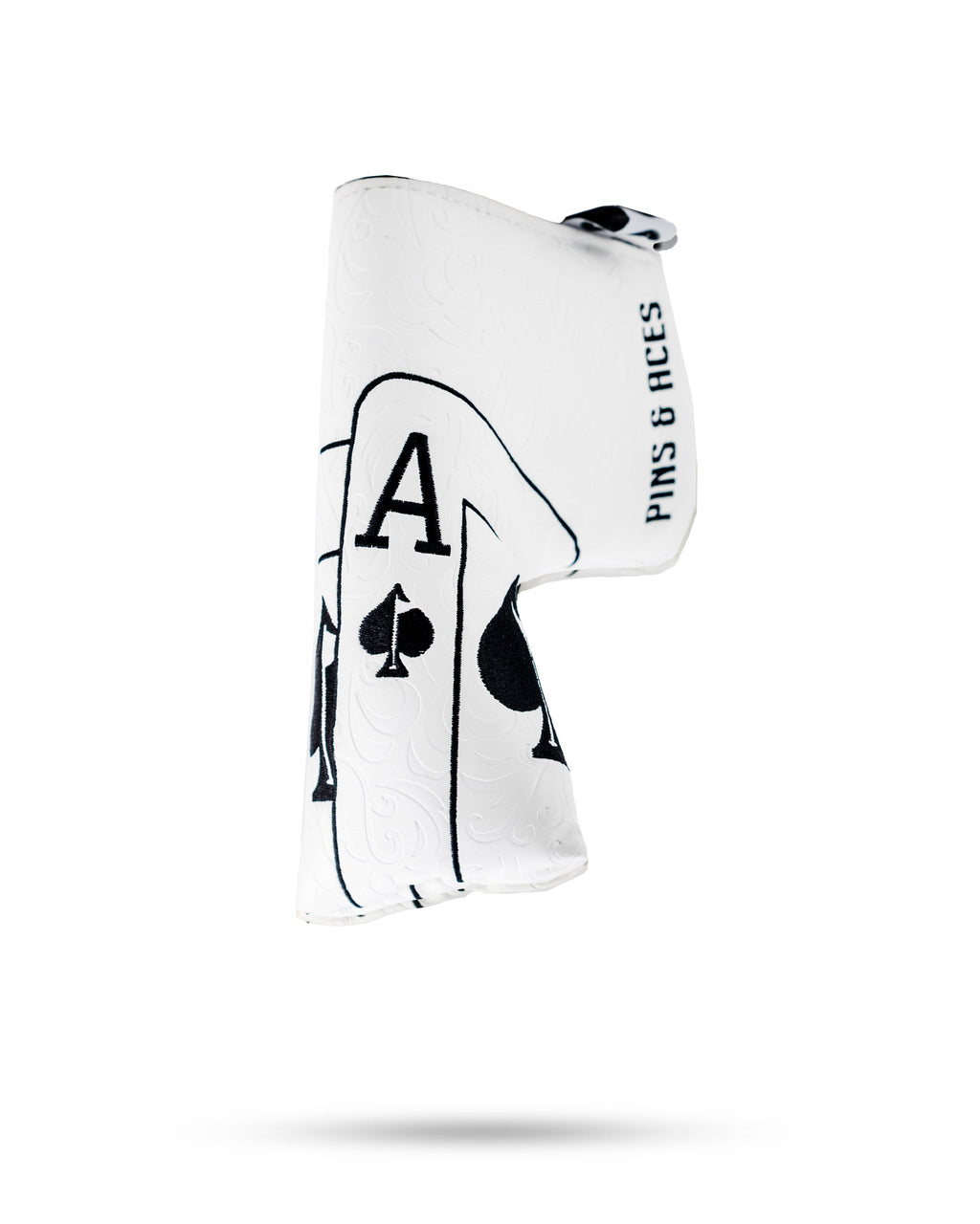 Pins and Aces White Out Ace of Spades - Blade Putter Cover — main product shot