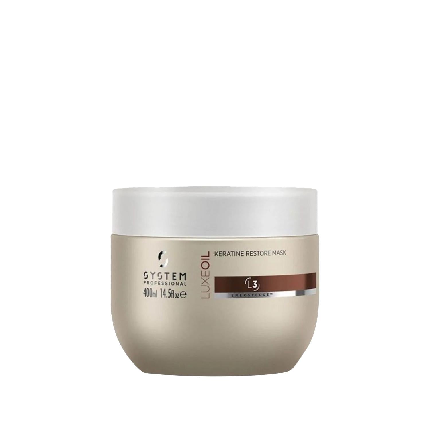 Wella System Professional LuxeOil Keratin Hair Mask 400ml - Nourishing and Repairing Keratin Treatment for Damaged Hair