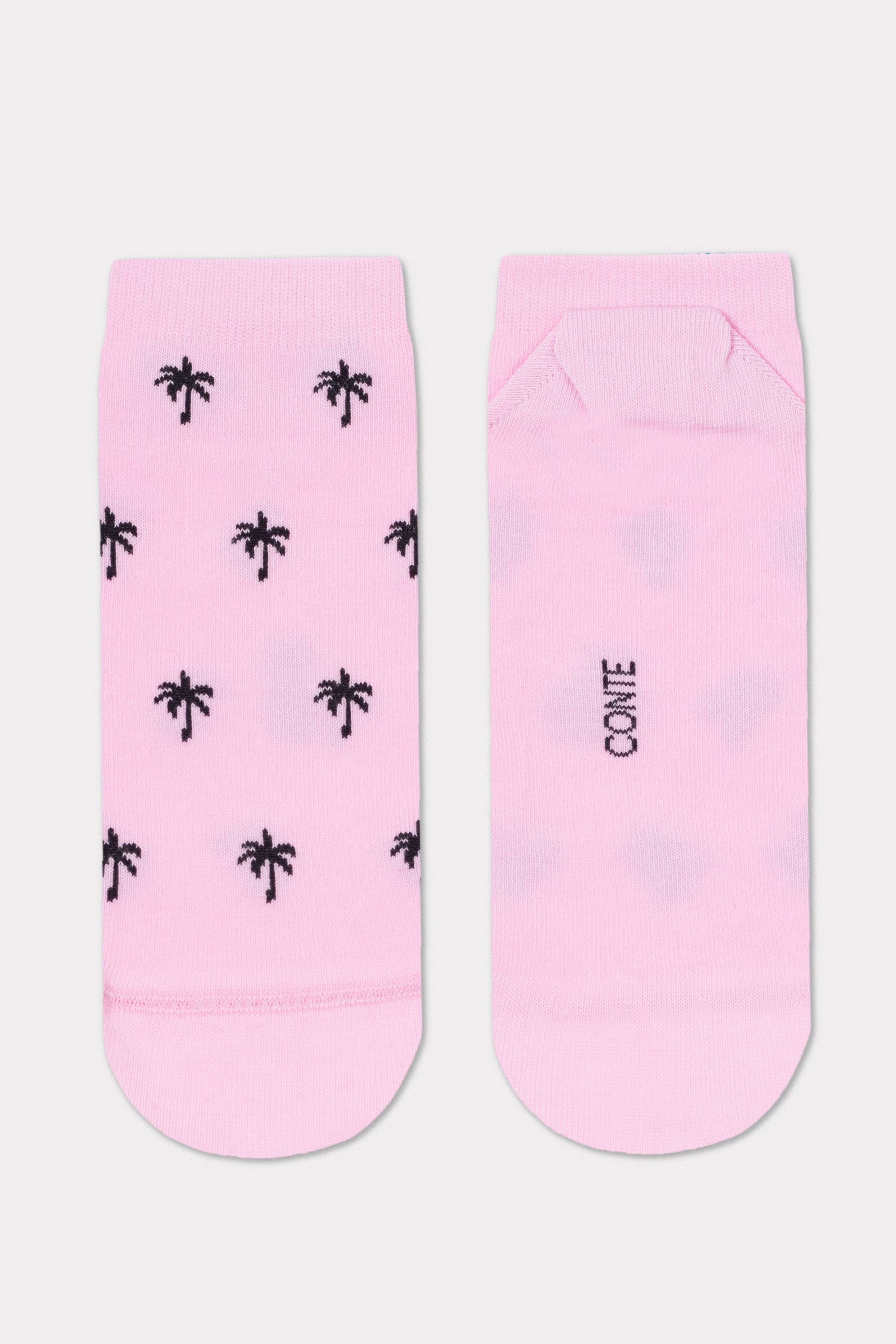 TheRanok.com Cotton Ankle Socks Conte Active - 589 Palm Trees — side view