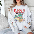 Pasimax Rudolph Red Nosed Reindeer Sweatshirt with Sleeve Design | Nostalgic Christmas Jumper | Holiday Detail Crewneck — mai