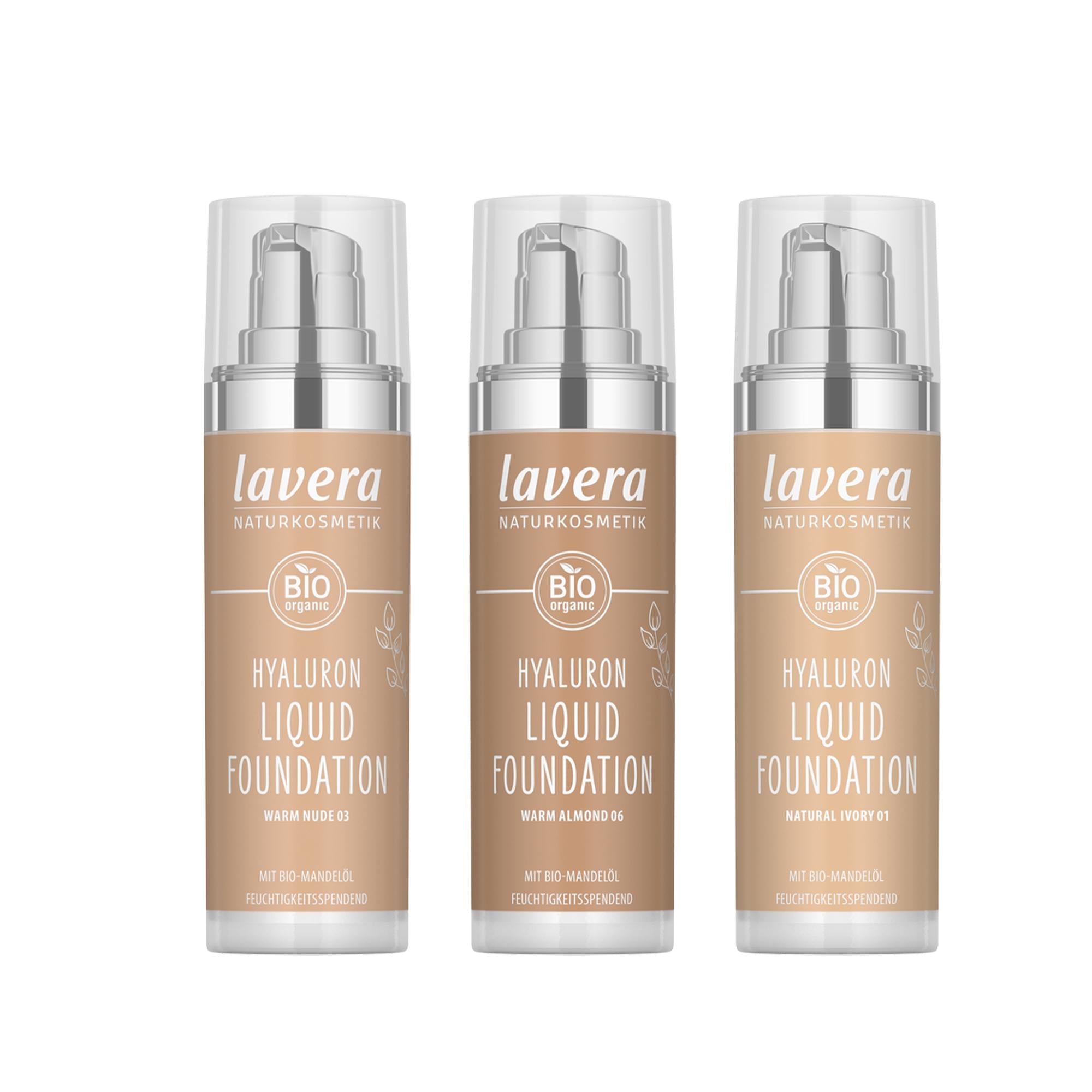 Lavera Natural Hyaluronic Liquid Foundation for Sensitive Skin - Organic Makeup with Hydrating Benefits