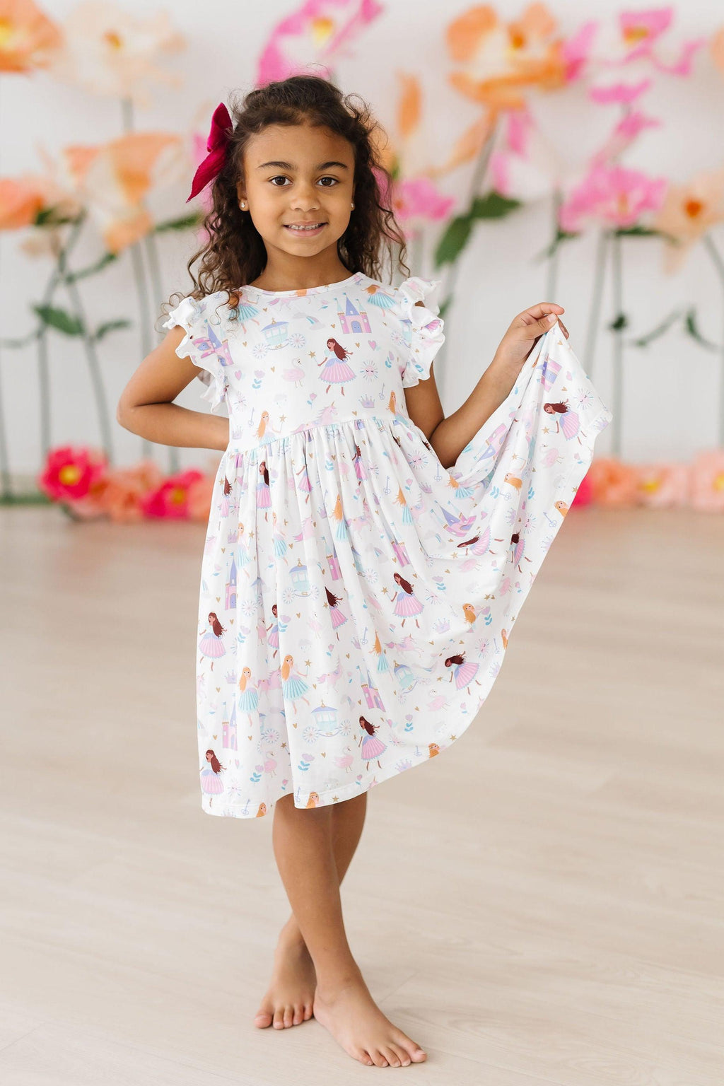 Mila & Rose ® Fairy Princess Flutter Sleeve Twirl Dress — side view