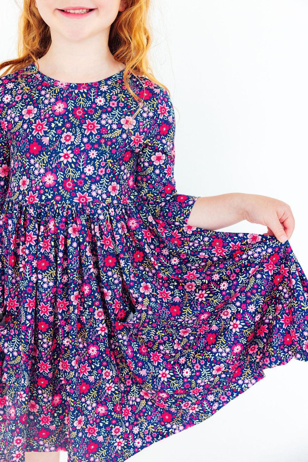 Mila & Rose ® Flower Farm 3/4 Sleeve Pocket Twirl Dress — main product shot