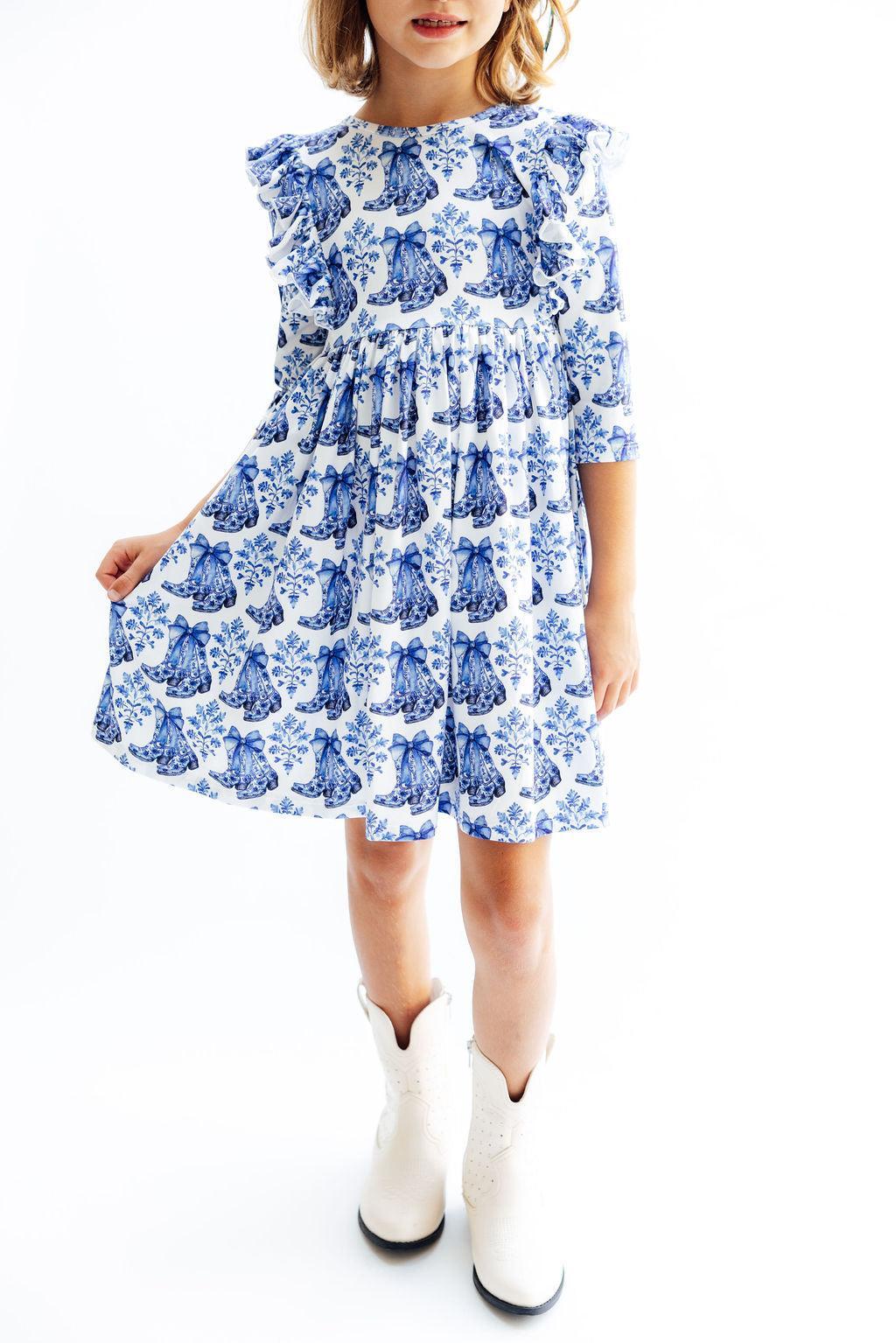 Mila & Rose ® Southern Belle 3/4 Sleeve Ruffle Twirl Dress — main product shot
