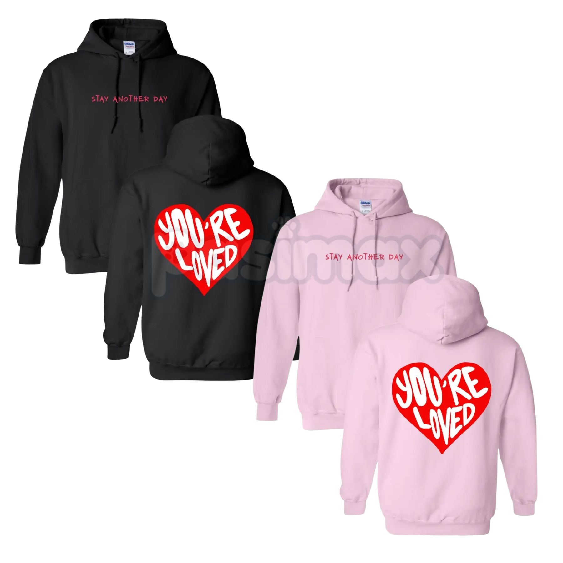 Pasimax S.A.D. Stay Another Day Valentine’s Day Exclusive Hoodie – Mental Health Awareness Pullover, Self-Love Aesthetic Stre