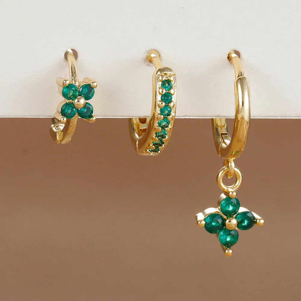 SORI STYLE 3PCS Flower Drop and Dangle Earring — color detail
