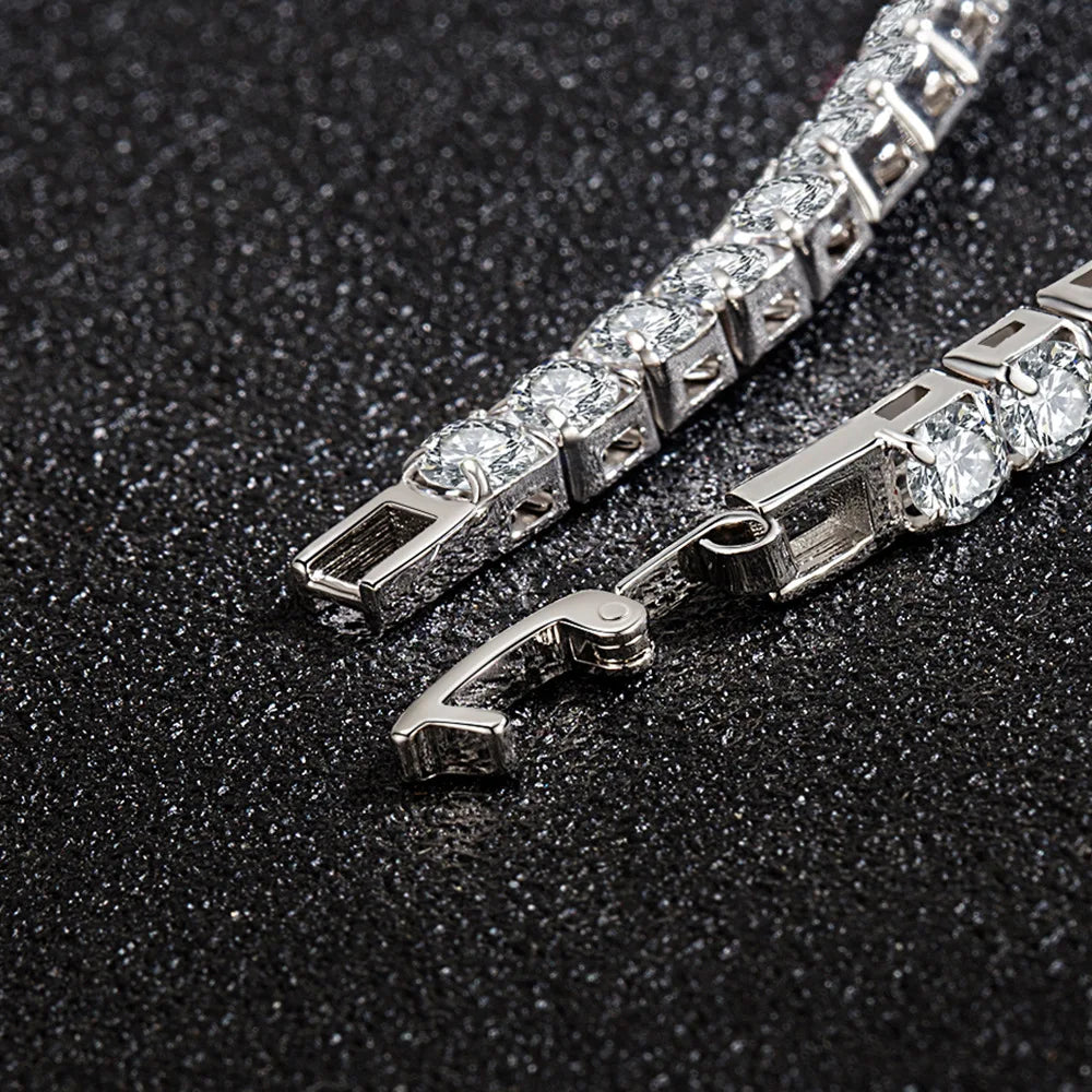SORI STYLE S925 Sterling Silver Zirconia Tennis Ball Bracelet — side view