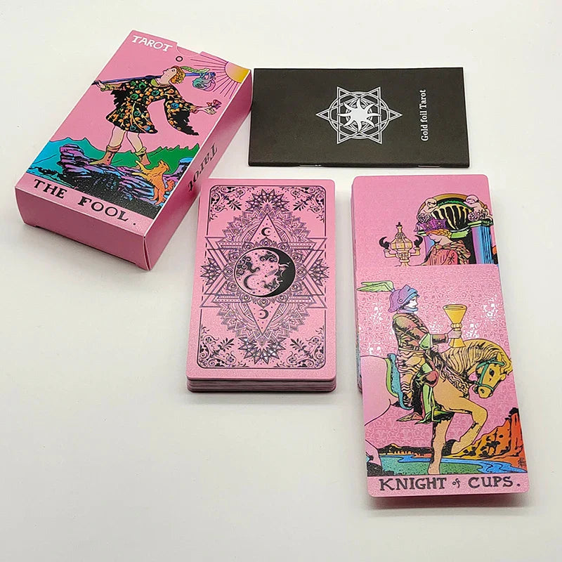 Perfecsy Without Gold Waterproof Plastic Tarot Cards With Manual PVC Board Game Astrologic Oracle Deck For Beginners — main p