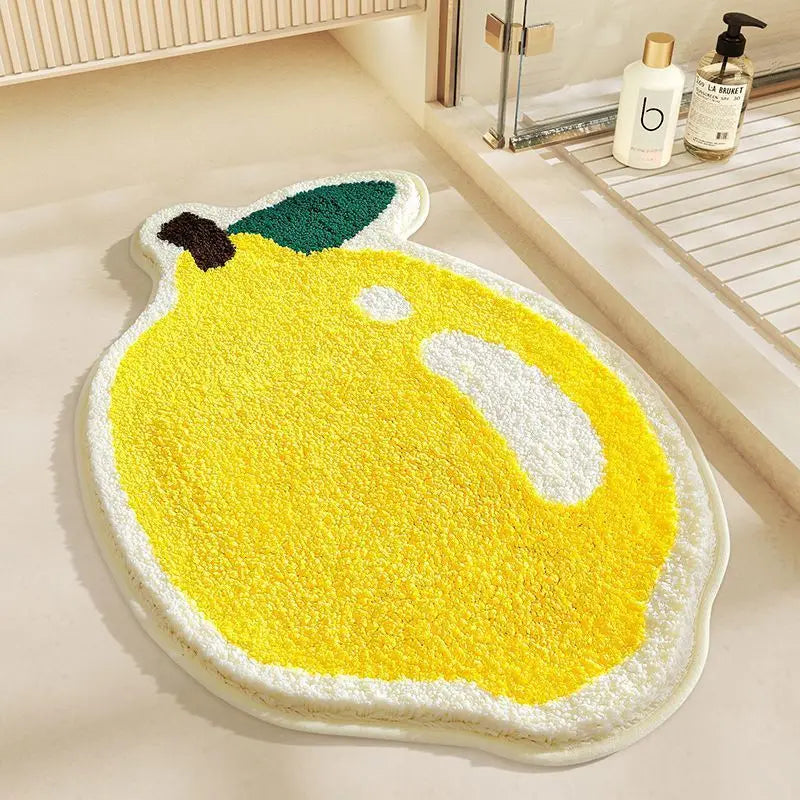 Perfecsy VIKAMA Little Fresh Fruit Special Imitation Cashmere Carpet Warm Machine Washable Bathroom Door Carpet Porch Mat Hom