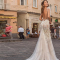 Envy NYC Envy NYC Vintage Sheath Mermaid Lace Applique Brudal Gown — main product shot
