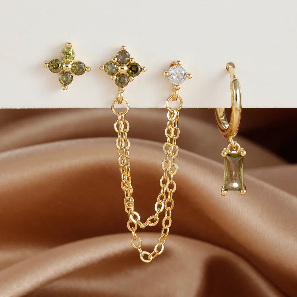 SORI STYLE Zodiac Birthstone Earrings Set for Everyday Celestial Style — size reference