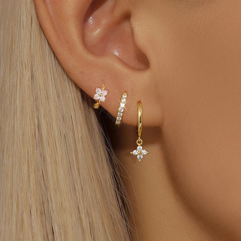 SORI STYLE 3PCS Flower Drop and Dangle Earring — main product shot