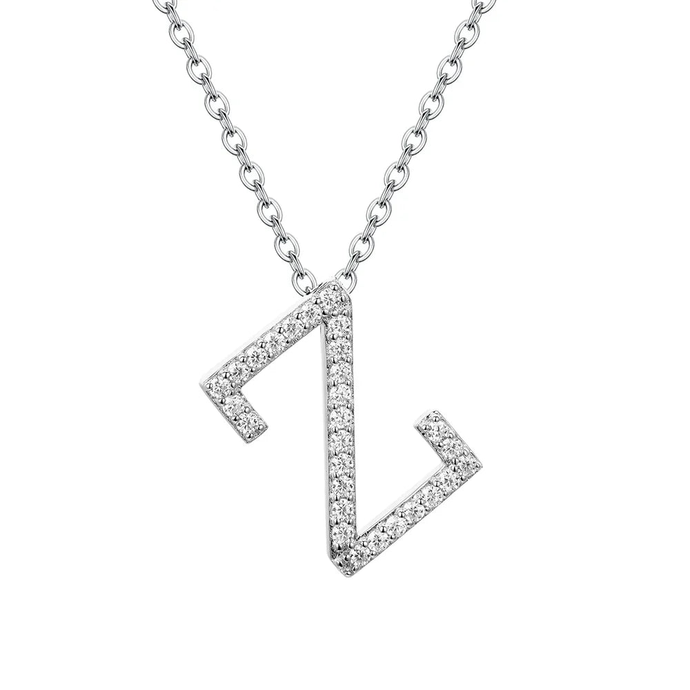 SORI STYLE VVS1 D Moissanite Letters Pendant Necklace for Women — detail close-up