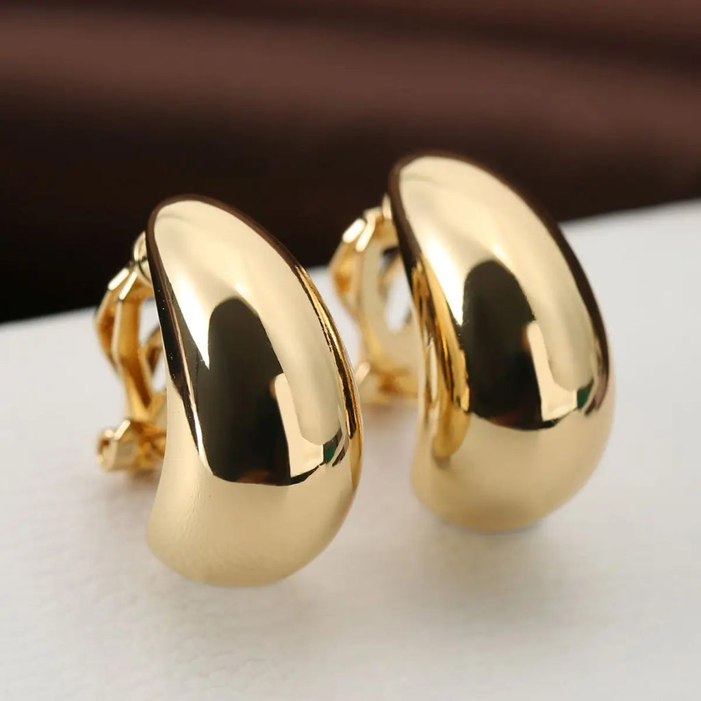 Envy NYC Envy NYC Luxury Droplet Zinc Clip-On Earings — construction detail